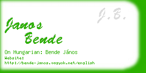 janos bende business card